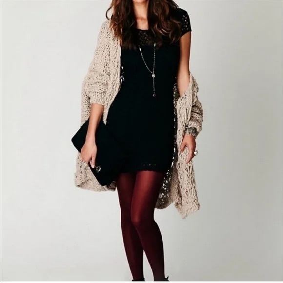 Free People Zanna Amhurst Black Crochet Dress Womens Medium - Picture 4 of 13